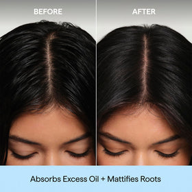 Briogeo open puff applicator close-up for precise root styling