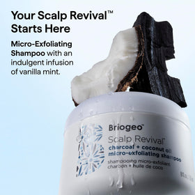 briogeo gel texture dispensed showing charcoal particles for gentle exfoliation