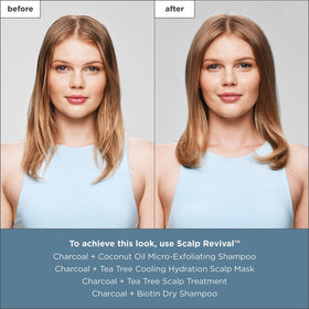 Briogeo applying mask to scalp demonstrating targeted weekly treatment for relief
