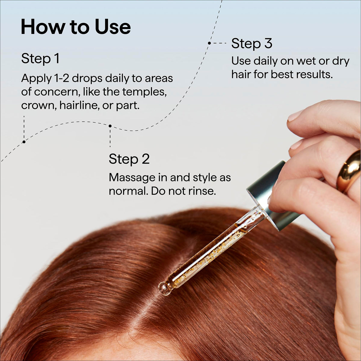 Briogeo serum staged with styling tools for easy daily routine benefit