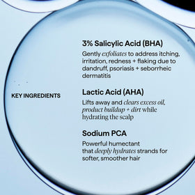 Briogeo shampoo in hand being applied to scalp showing targeted use benefit