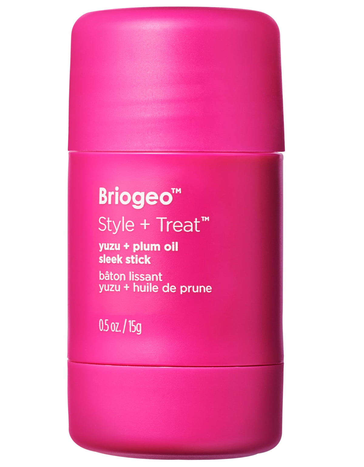 Briogeo sleek stick front packaging shows compact design and clean-beauty benefit
