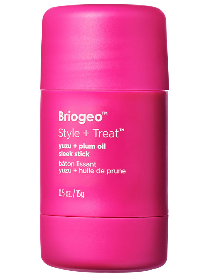 Briogeo sleek stick front packaging shows compact design and clean-beauty benefit
