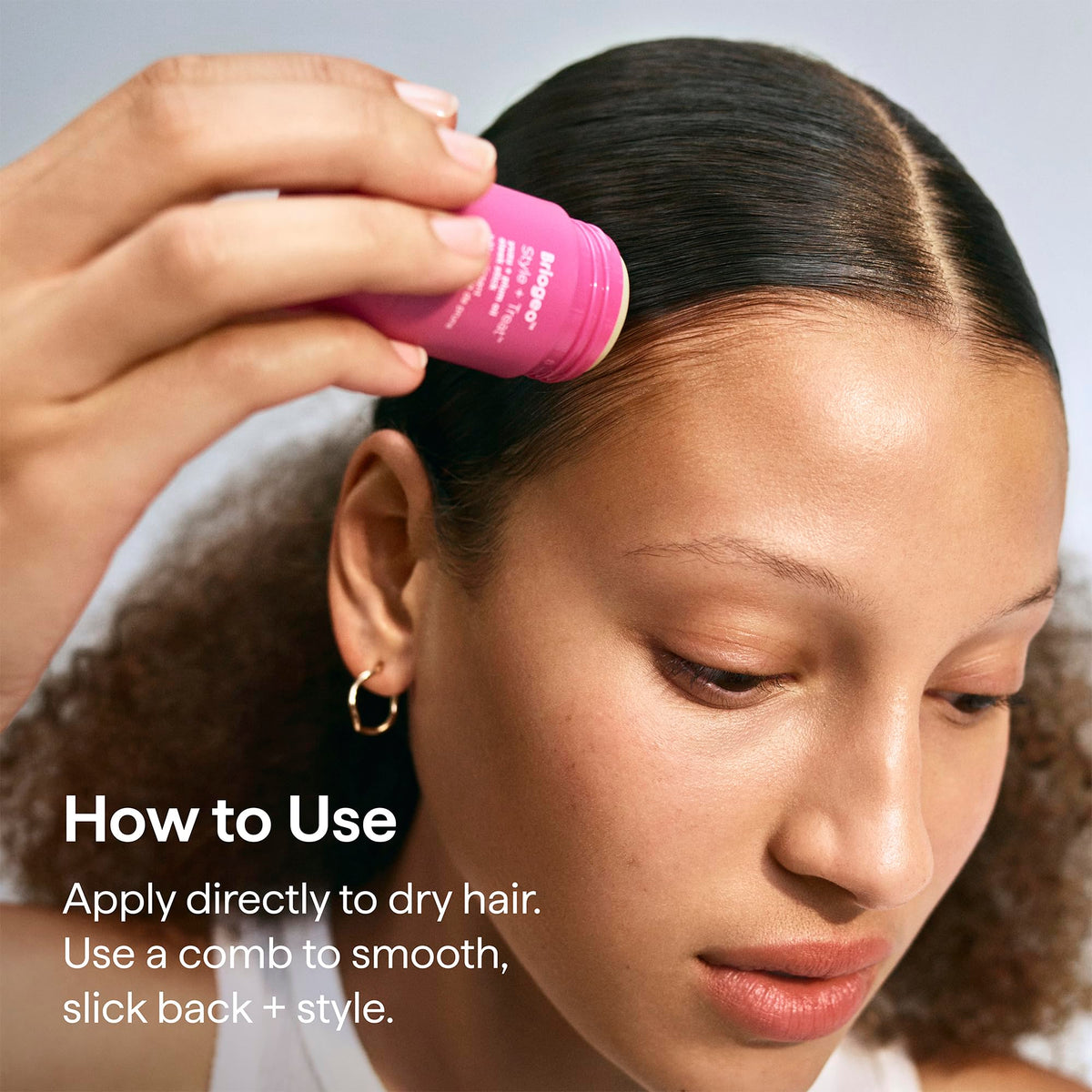 Briogeo sleek stick beside color-safe products indicating safe formula benefit