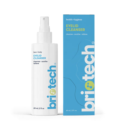 BRIOTECH front packaging showing 2 fl oz travel-size cleanser and label benefits