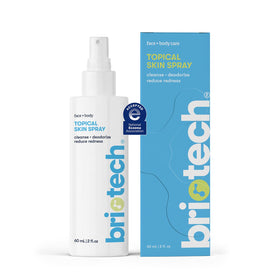 BRIOTECH front packaging showing travel-size spray and clear label benefit