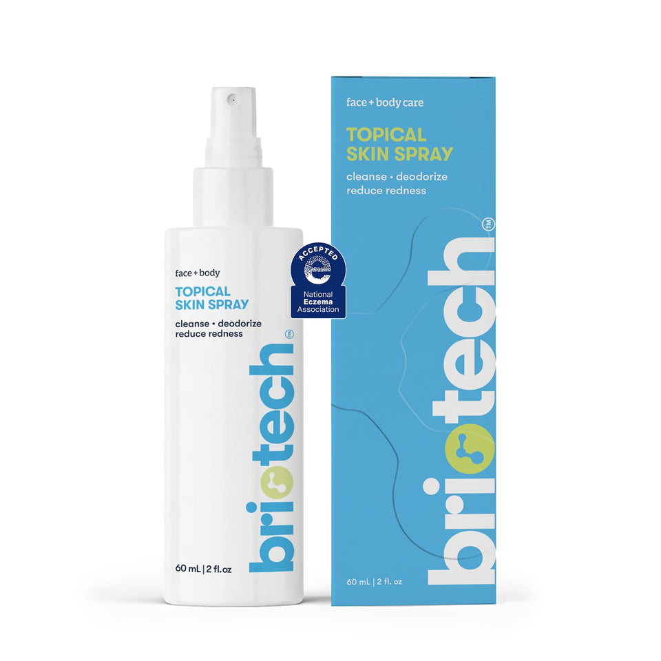 BRIOTECH front packaging showing travel-size spray and clear label benefit