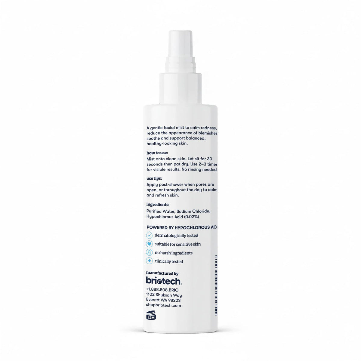 BRIOTECH on nightstand beside moisturizer illustrating easy evening routine