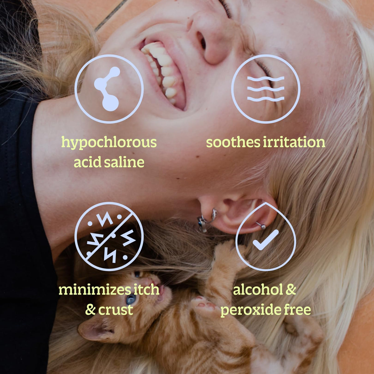 BRIOTECH close-up of clear hypochlorous serum texture demonstrating gentle, non-sticky formula