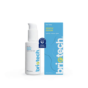 BRIOTECH front bottle showing label and clean minimalist design benefit: clear product ID