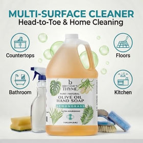 Brittanie's Thyme diluted in foaming pump for easy everyday handwashing