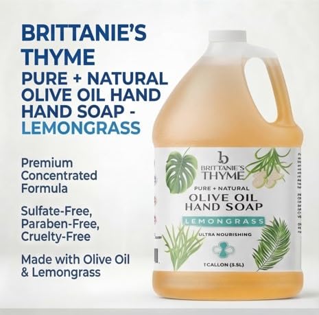 Brittanie's Thyme close-up pour of soap demonstrating concentrated economy