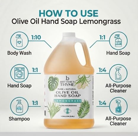 Brittanie's Thyme foamy soap in hand illustrating gentle cleansing benefit