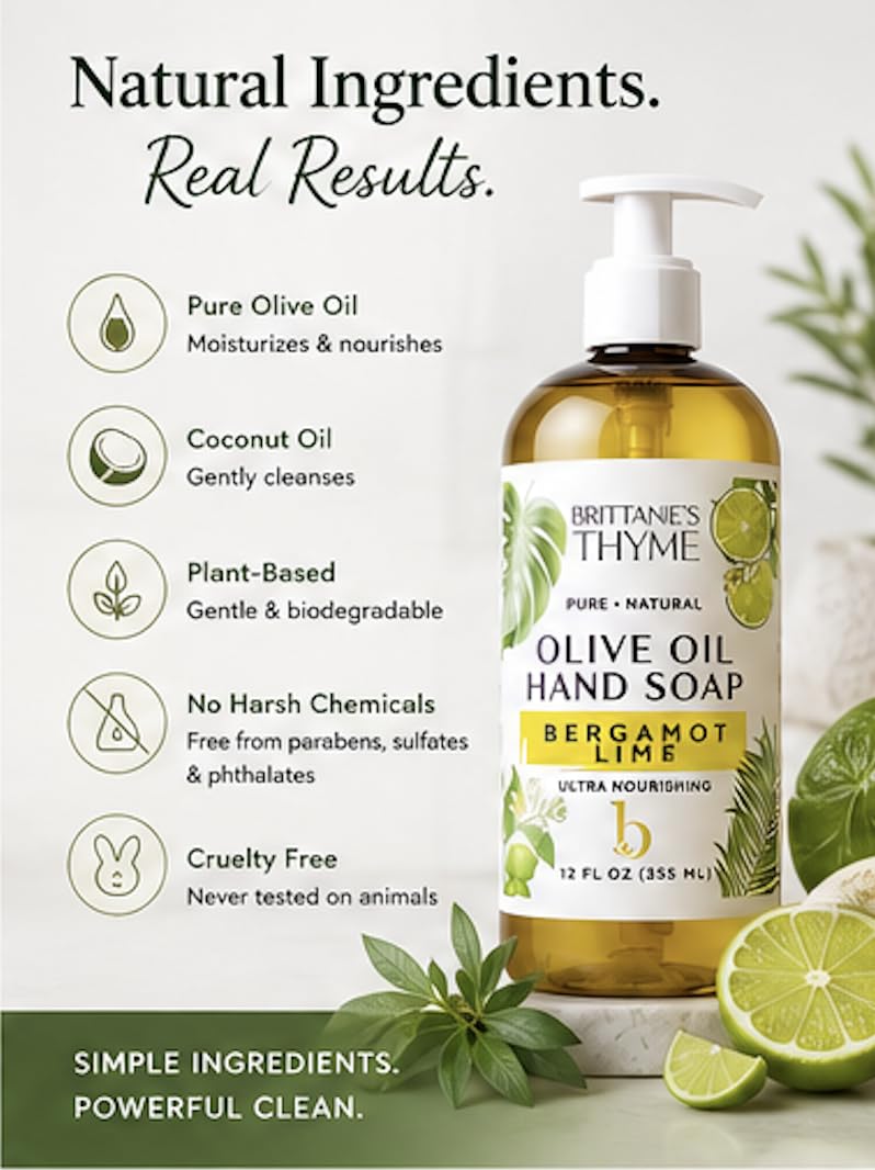 Brittanie's Thyme foam lather on hand showing rich suds and gentle cleaning