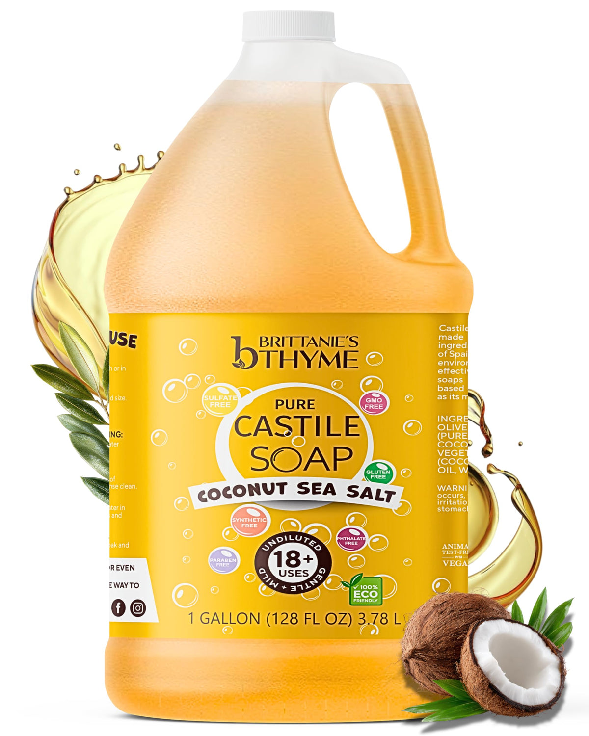 Brittanie's Thyme gallon front view showing packaging and scent for refill convenience