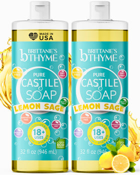 Brittanie's Thyme front packaging showing lemon sage and refill value