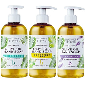 Brittanie's Thyme front packaging trio showing natural multi-use refill convenience