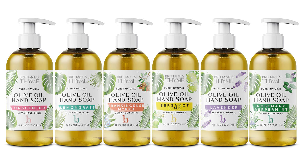 Brittanie's Thyme label close-up highlighting ingredients and fragrance benefits