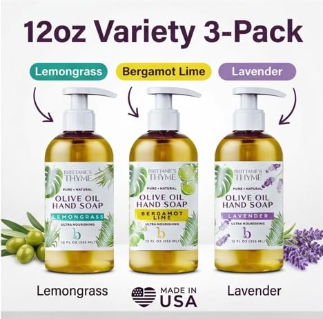 Brittanie's Thyme Lavender label detail conveying calming scent and gentle cleanse