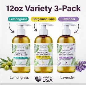 Brittanie's Thyme Lavender label detail conveying calming scent and gentle cleanse