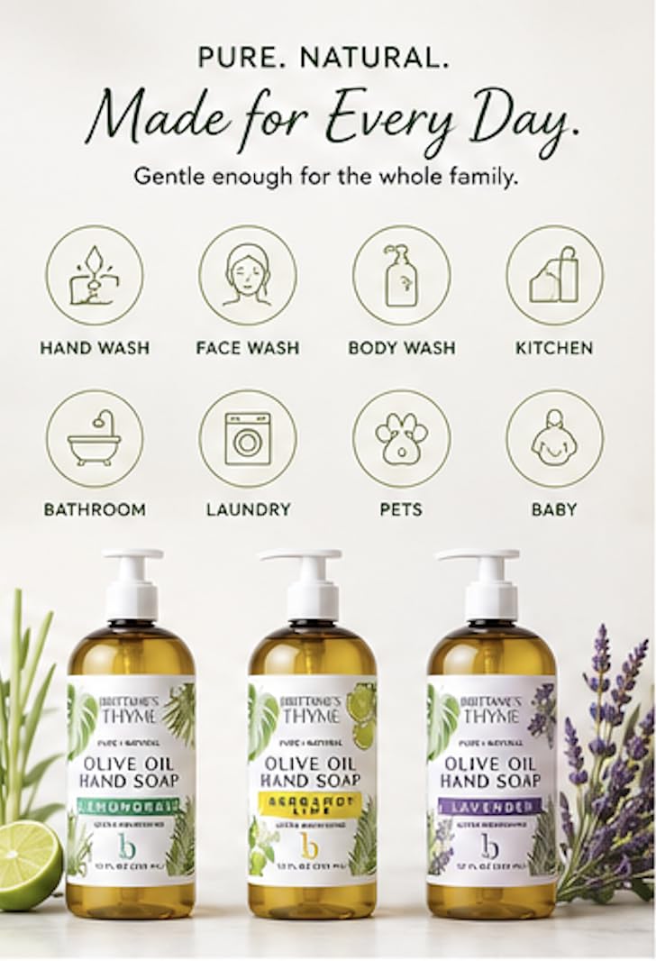 Brittanie's Thyme Lemongrass pouring texture illustrating creamy, moisturizing foam