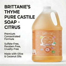 Brittanie's Thyme pouring into dispenser showing easy refill and waste reduction