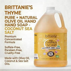 Brittanie's Thyme being poured into a refill pump bottle for easy everyday use