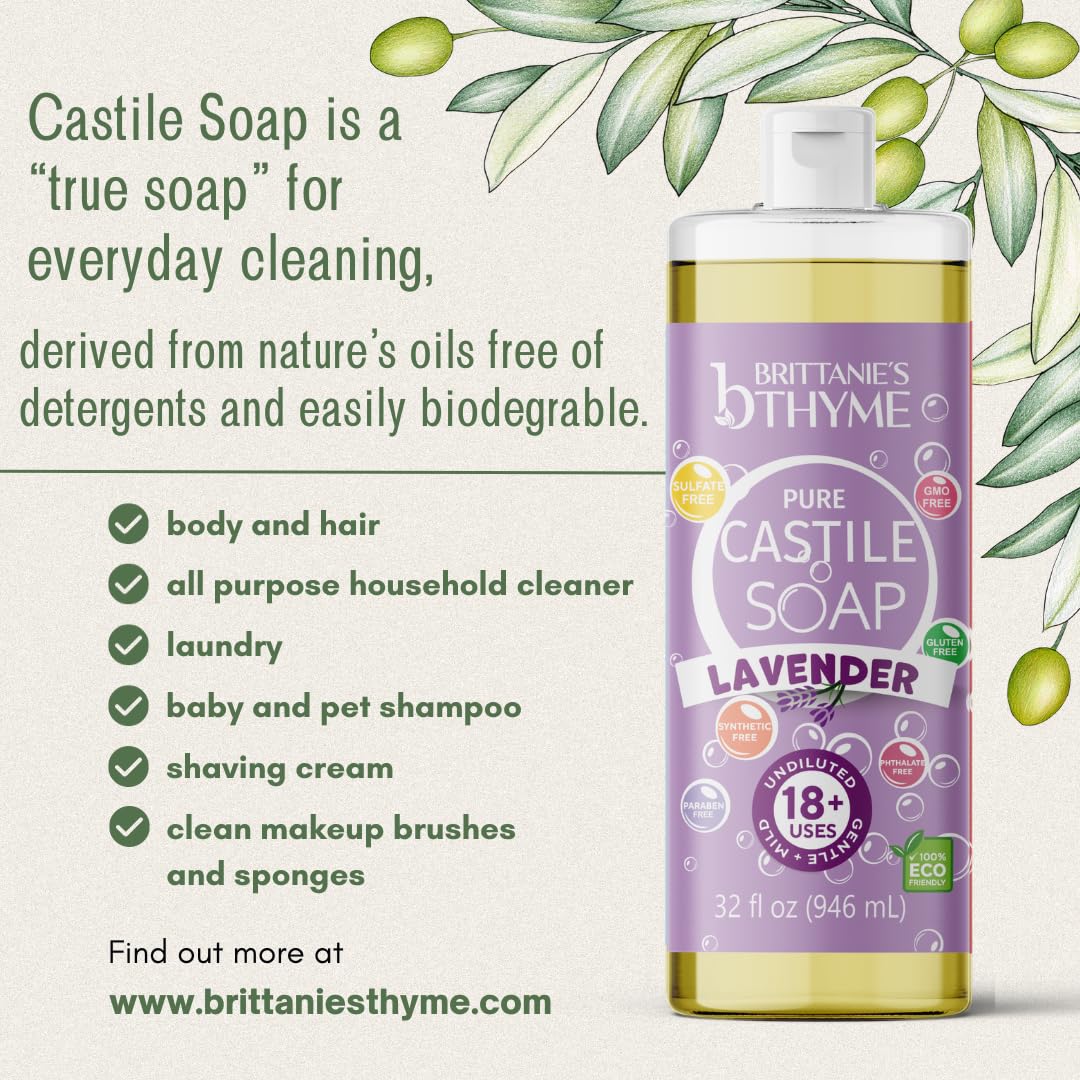 Brittanie's Thyme pouring from bottle into a pump showing easy refill and reduced waste