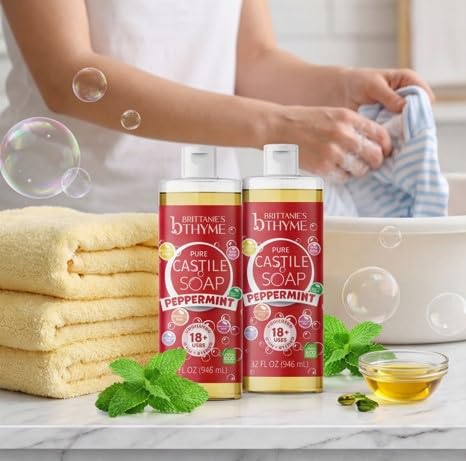 Brittanie's Thyme soap lather texture showing gentle foam for soft skin
