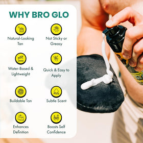 bro glo applying foam with mitt for even blend and streak-free result