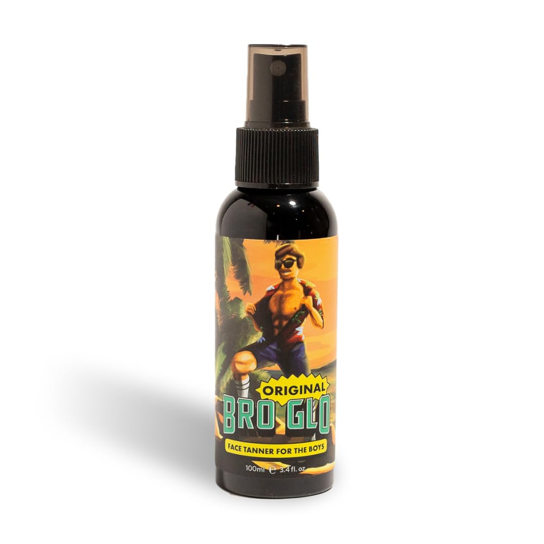 bro glo bottle front view showing branding and quick-apply mousse benefit