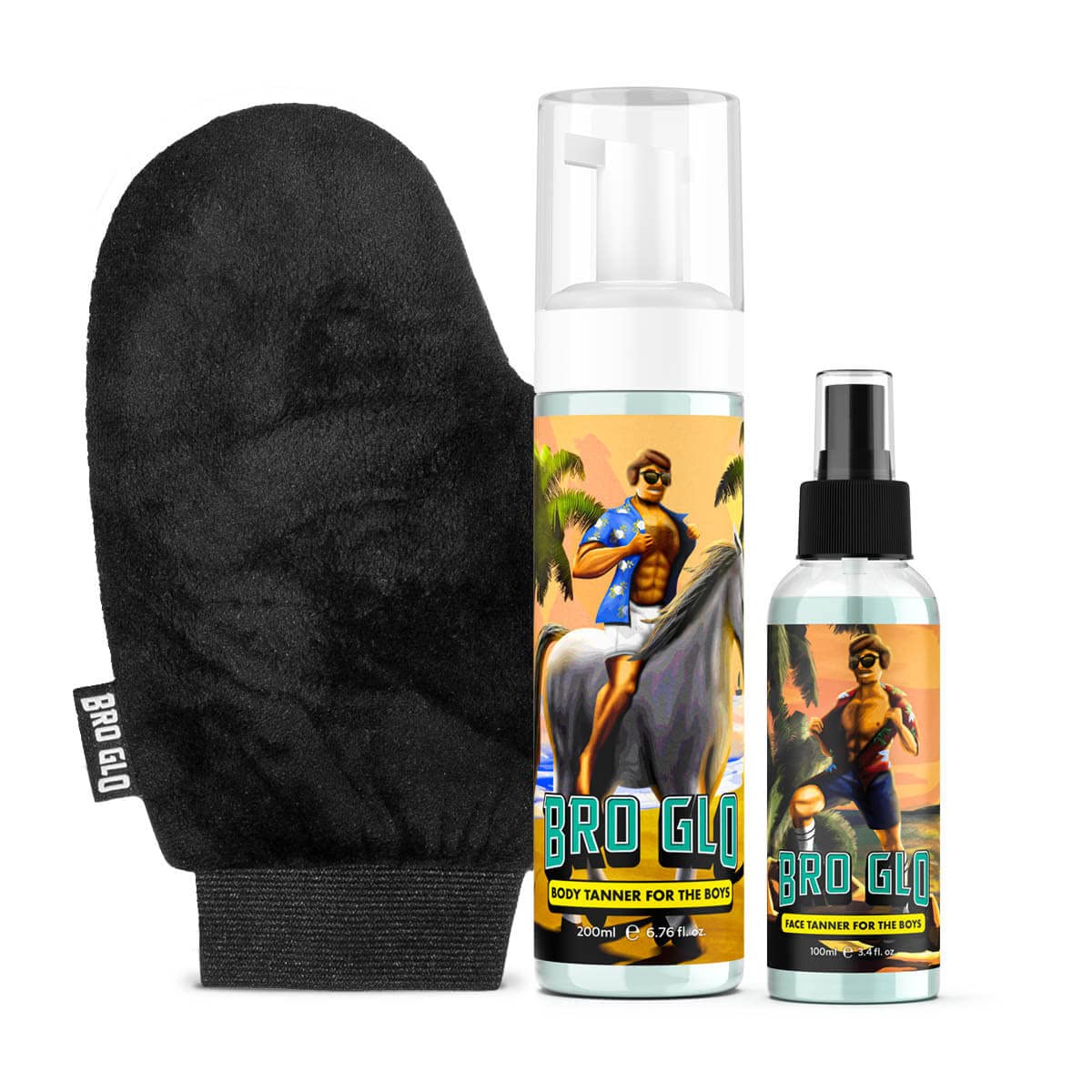 bro glo front packaging showing starter bundle benefits and clean design