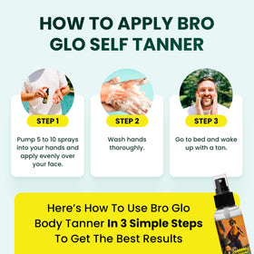 bro glo packaging label close-up showing water-based, oil-free benefits