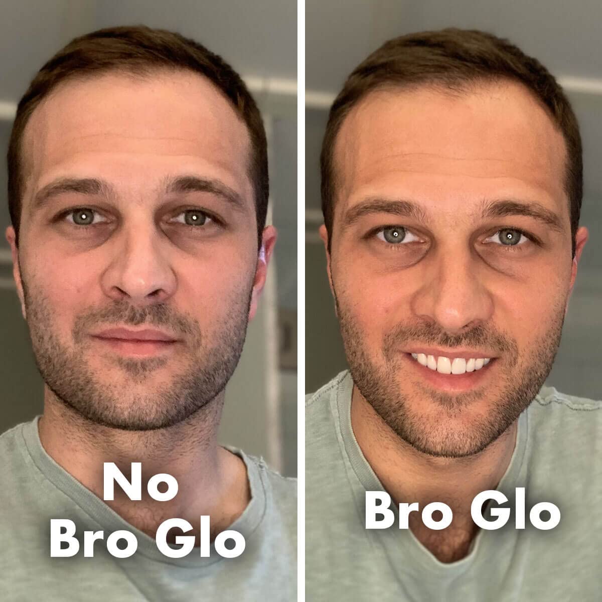 bro glo size and scale with bottle to show usable, travel-friendly volume