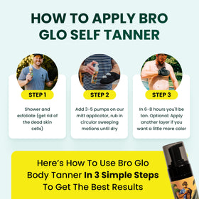 bro glo bottle in hand for scale and easy travel-friendly size