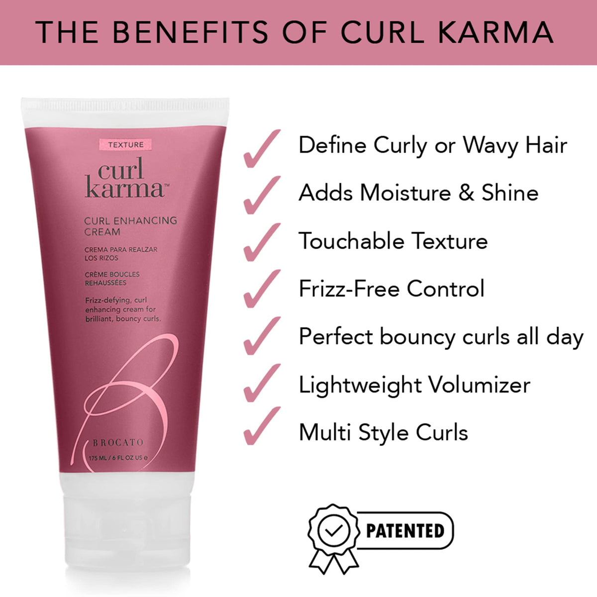 Brocato applied to damp hair demonstrating curl formation control
