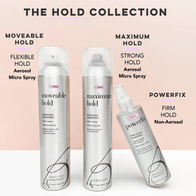 Brocato Powerfix bottle beside a hand to show 8.5 oz scale