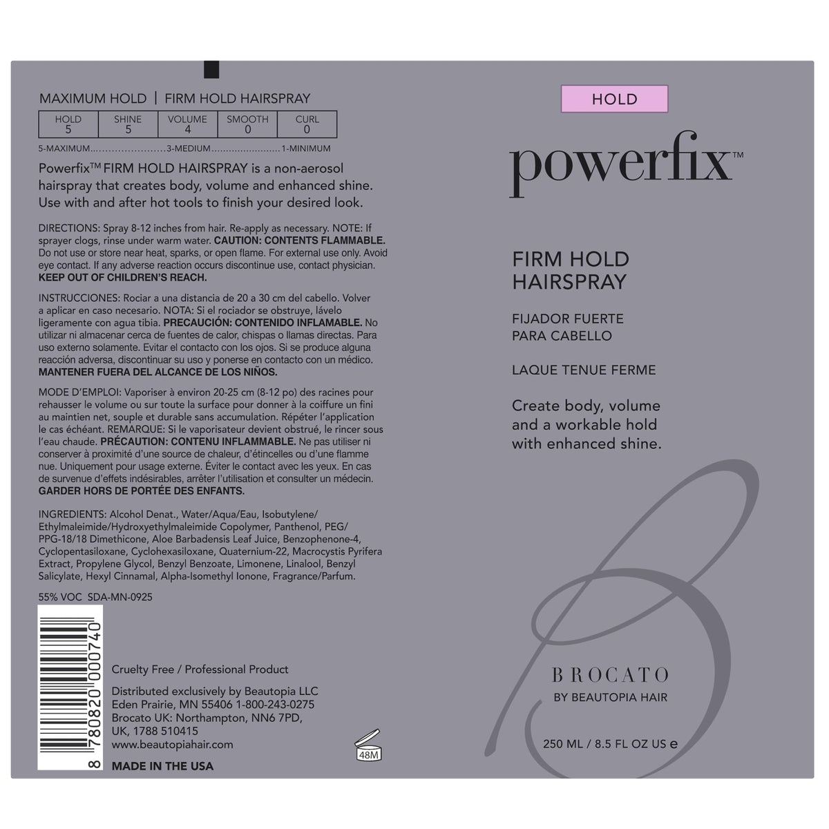 Brocato Powerfix finished hairstyle with shine and long-lasting hold