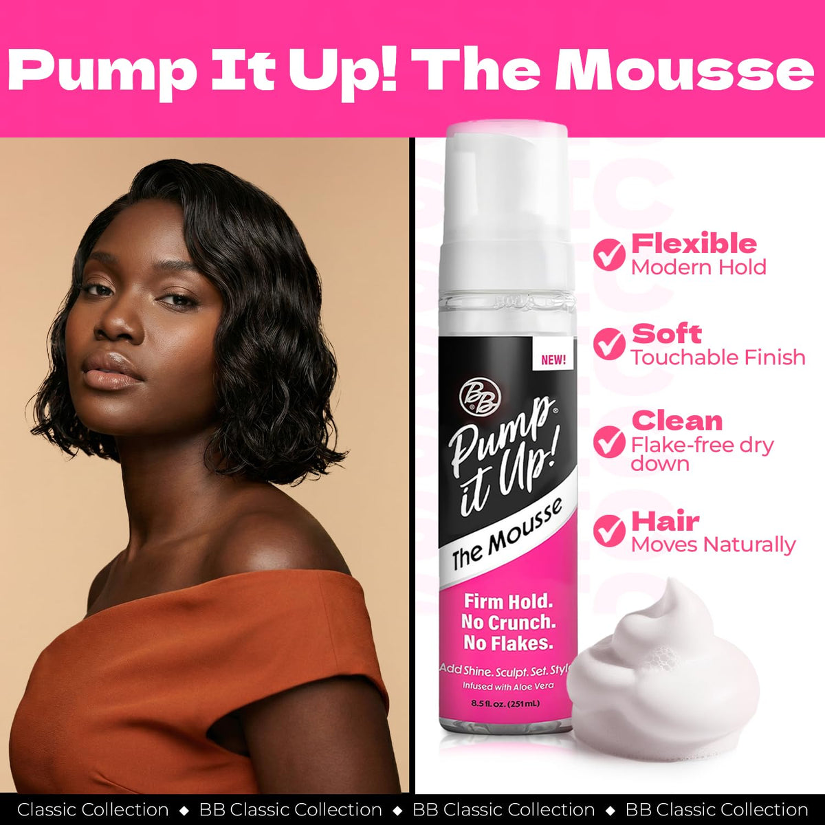 Bronner Bros before and after styling showing defined, polished results
