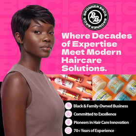 Bronner Bros mousse used in a styling routine showing fast-drying convenience