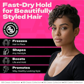 Bronner Bros nozzle closeup demonstrating fine mist control benefit