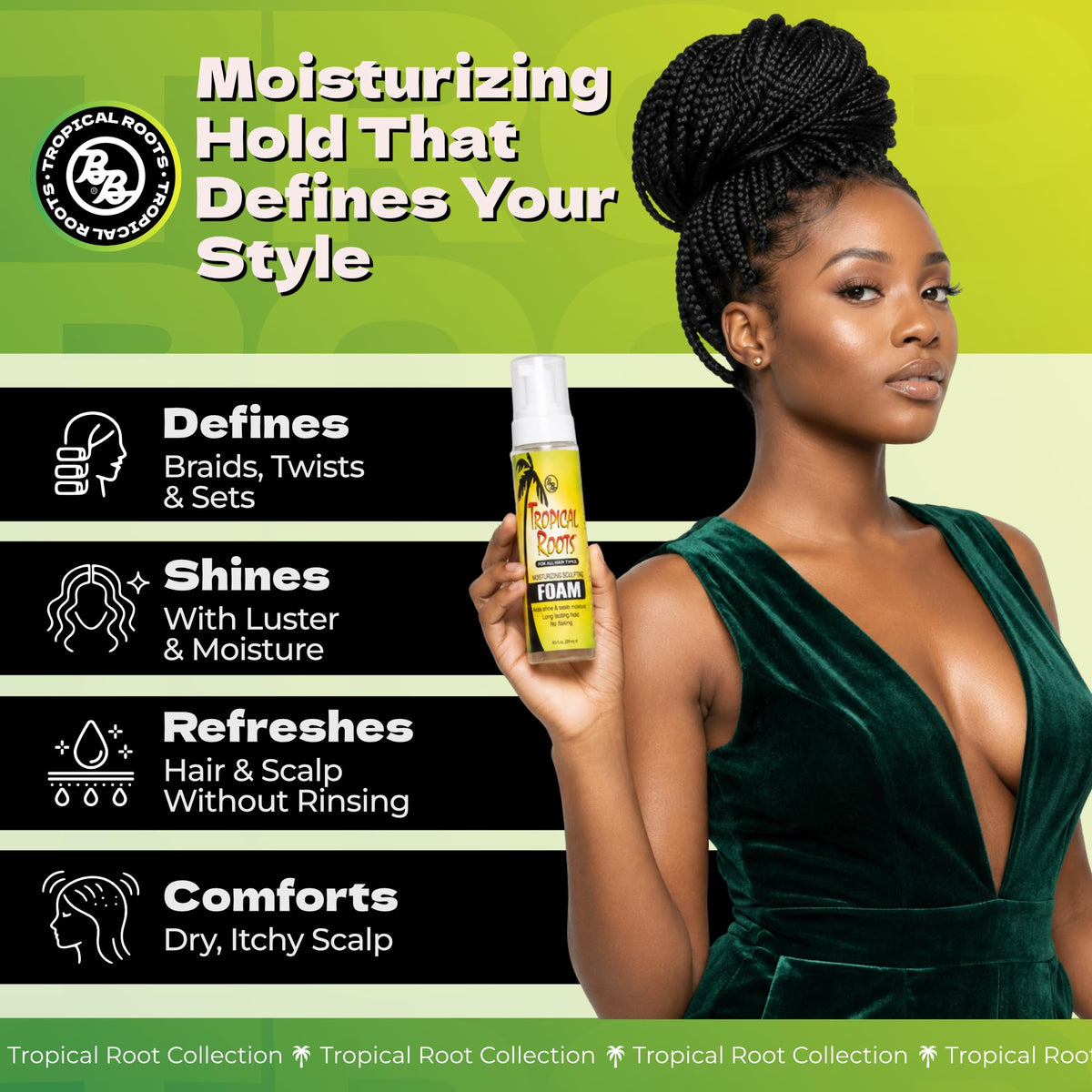 Bronner Bros pump dispensing foam illustrating easy application