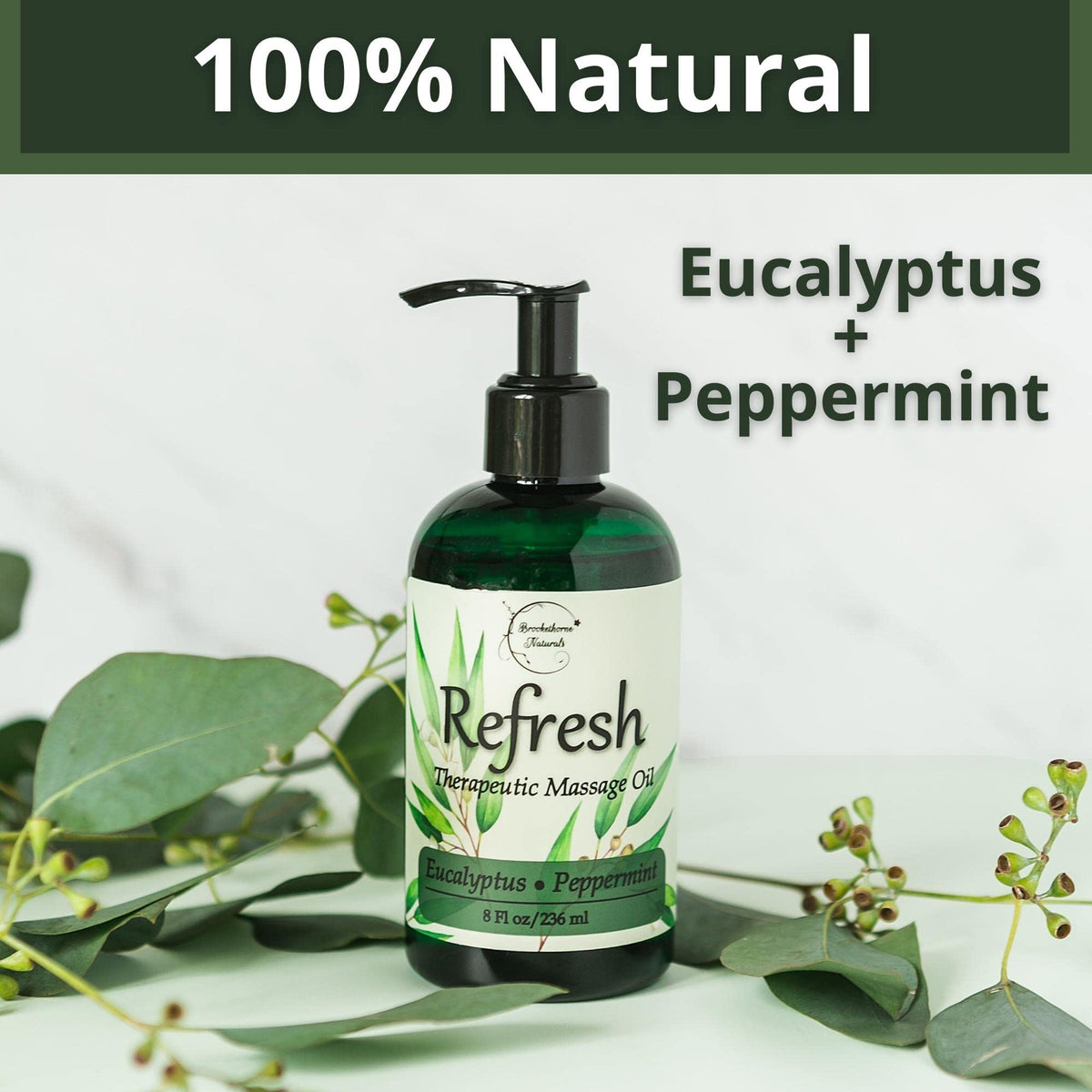 Brookethorne Naturals oil used with hot stones for professional therapy