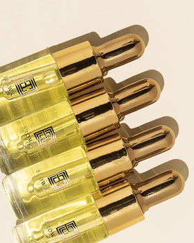 Brow Code ingredient label close-up listing five botanicals, transparency benefit