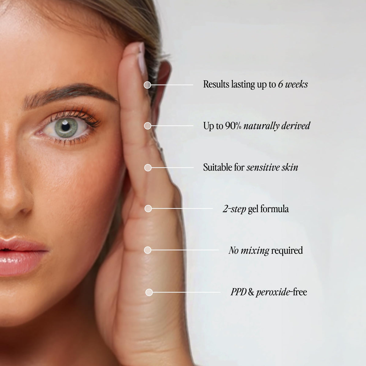 Brow Code kit on vanity setting conveying easy at-home salon-quality benefit