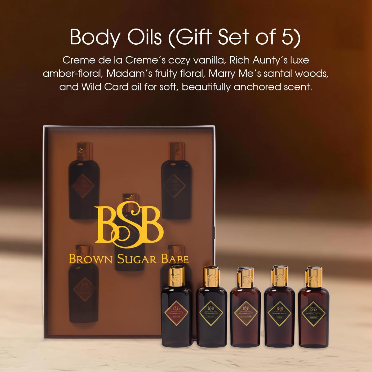 Brown Sugar Babe oil texture close-up demonstrating lightweight moisturizing finish