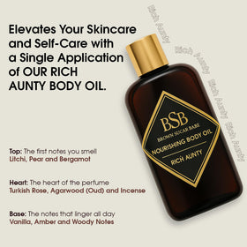 Brown Sugar Babe oil pouring to show silky texture and non-greasy finish