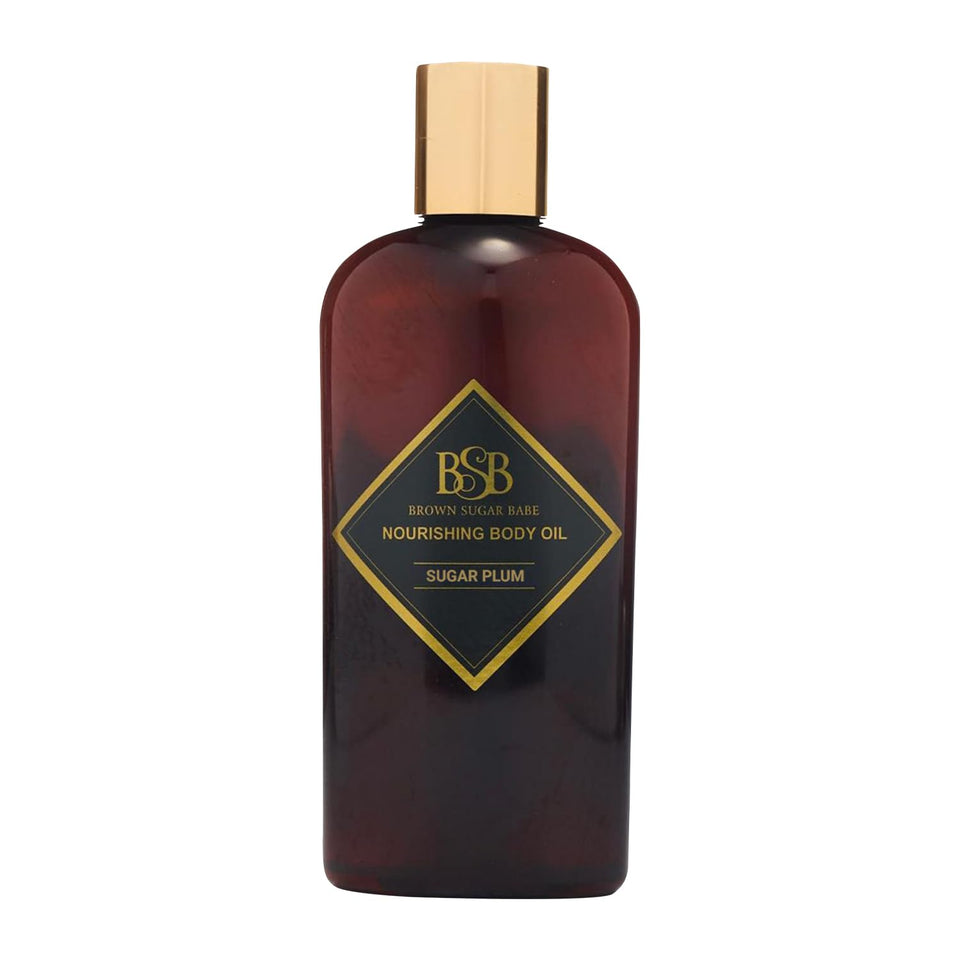 Brown Sugar Babe front bottle view showing fragrance and packaging benefits