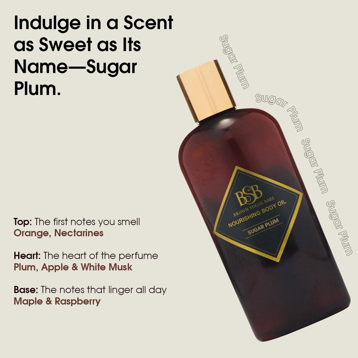 Brown Sugar Babe oil on skin application displaying hydrated, smooth appearance