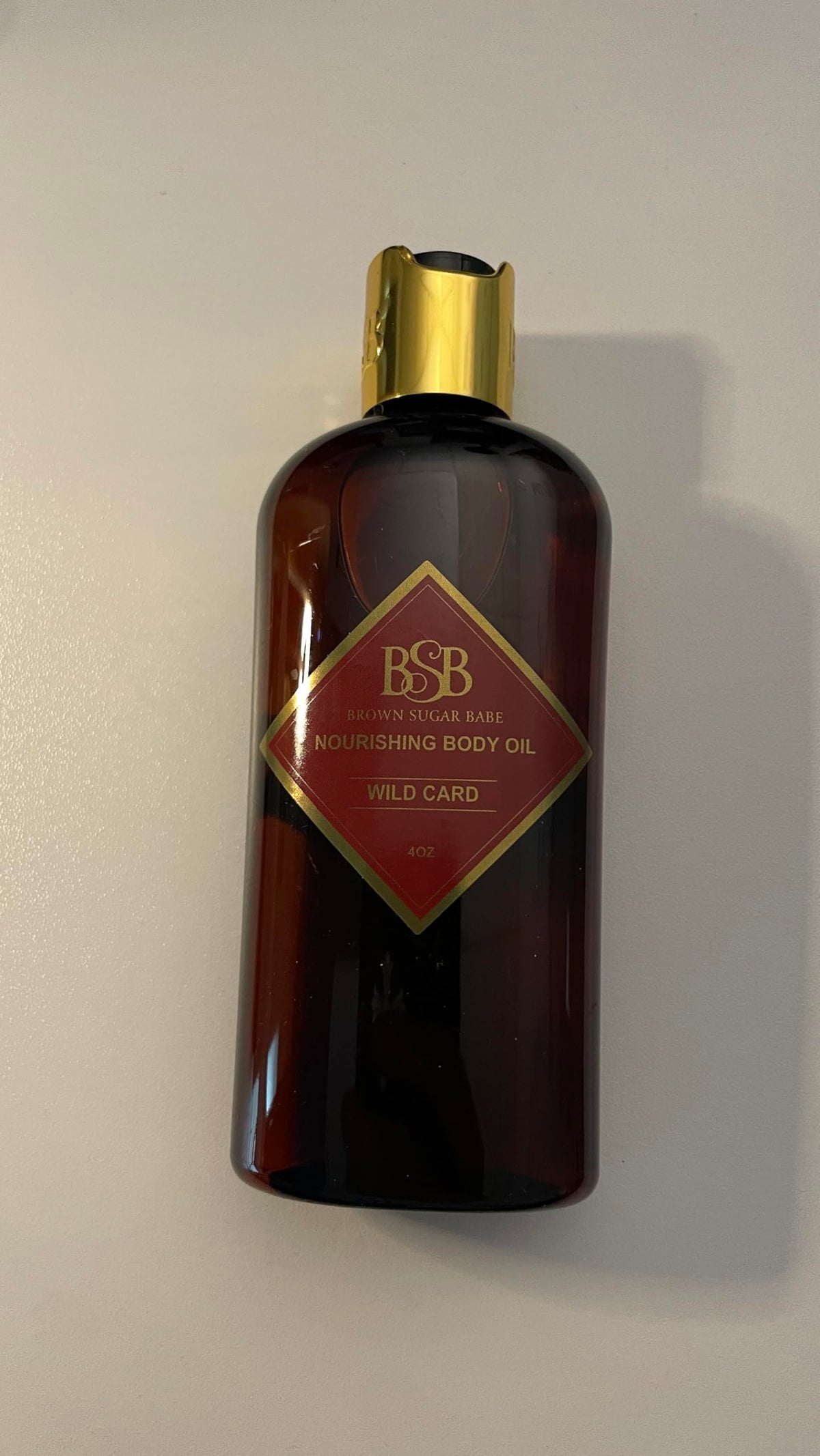 Brown Sugar Babe bottle on vanity creating an everyday self-care moment